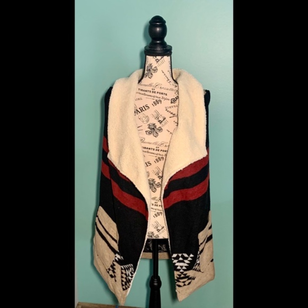 Me Jane Long Aztec Bohemian Shrug Vest
